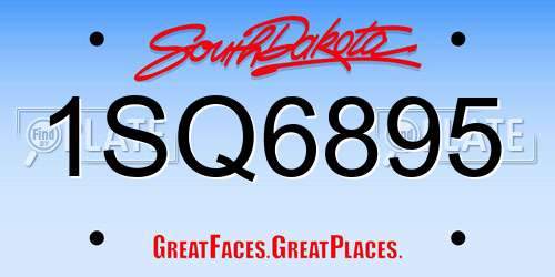 1SQ6895 South Dakota License Plate