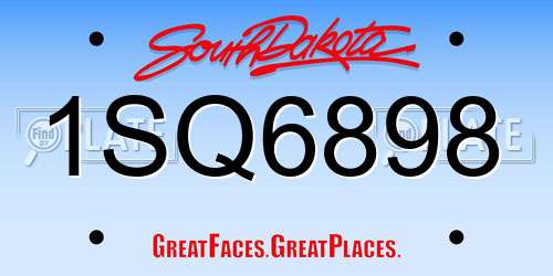 1SQ6898 South Dakota License Plate