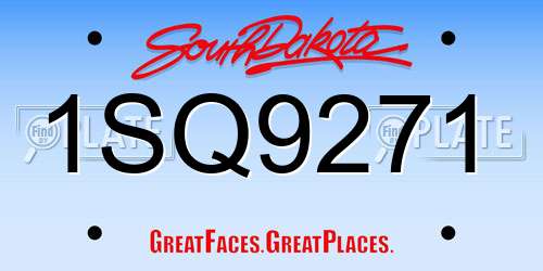 1SQ9271 South Dakota License Plate