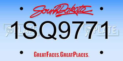1SQ9771 South Dakota License Plate