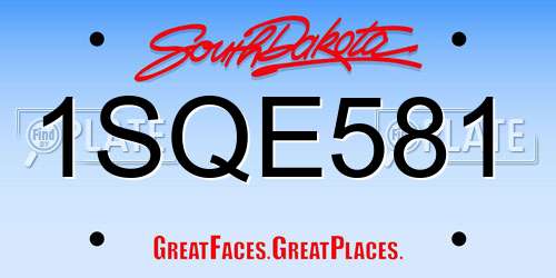 1SQE581 South Dakota License Plate
