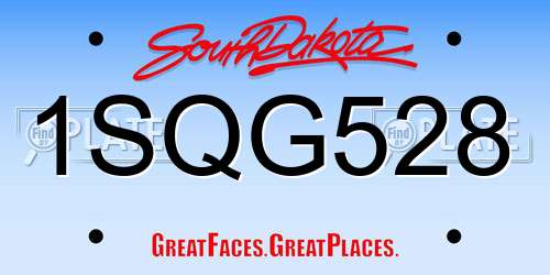 1SQG528 South Dakota License Plate