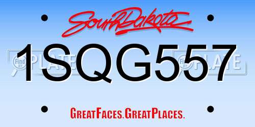 1SQG557 South Dakota License Plate