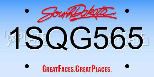 1SQG565 South Dakota License Plate