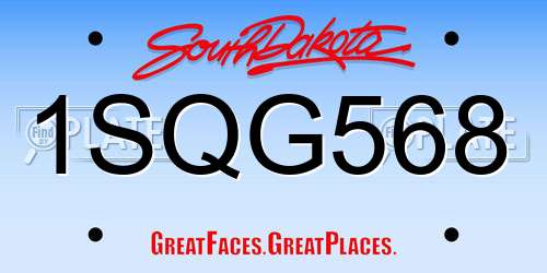 1SQG568 South Dakota License Plate