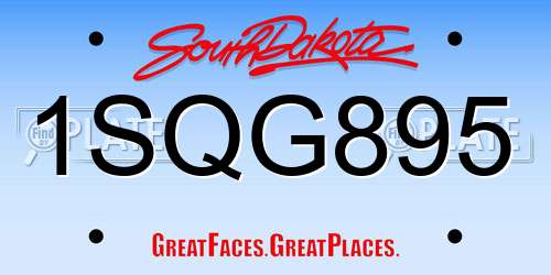 1SQG895 South Dakota License Plate