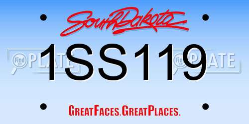 1SS119 South Dakota License Plate