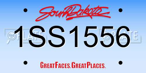1SS1556 South Dakota License Plate