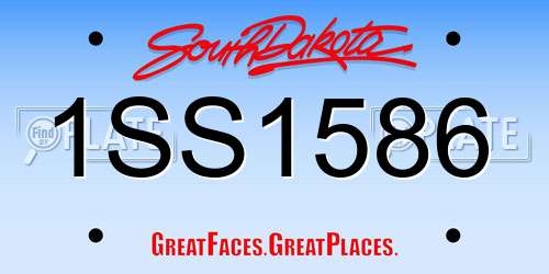 1SS1586 South Dakota License Plate