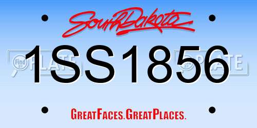 1SS1856 South Dakota License Plate