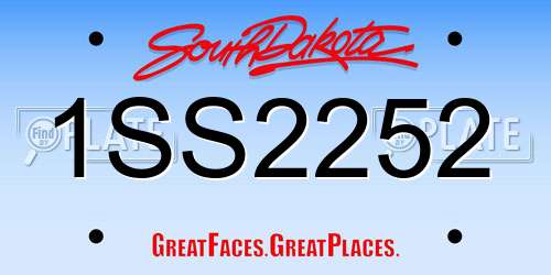 1SS2252 South Dakota License Plate