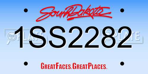 1SS2282 South Dakota License Plate