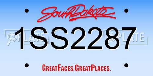 1SS2287 South Dakota License Plate