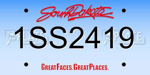 1SS2419 South Dakota License Plate