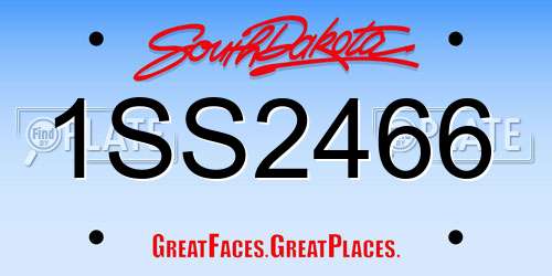 1SS2466 South Dakota License Plate