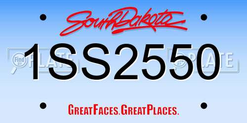 1SS2550 South Dakota License Plate