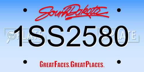 1SS2580 South Dakota License Plate