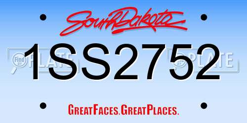 1SS2752 South Dakota License Plate