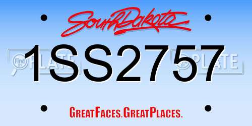 1SS2757 South Dakota License Plate