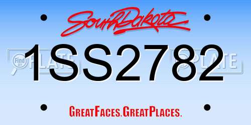 1SS2782 South Dakota License Plate