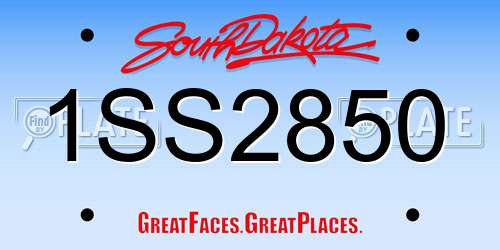 1SS2850 South Dakota License Plate