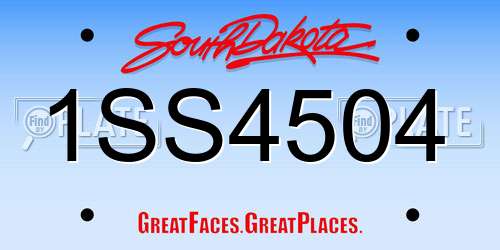 1SS4504 South Dakota License Plate