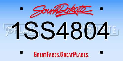 1SS4804 South Dakota License Plate