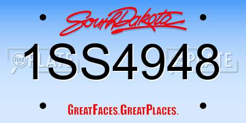 1SS4948 South Dakota License Plate