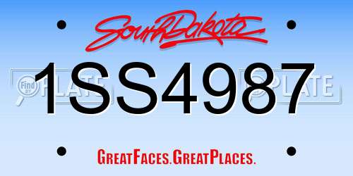 1SS4987 South Dakota License Plate