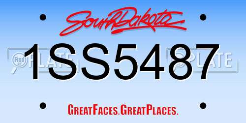 1SS5487 South Dakota License Plate