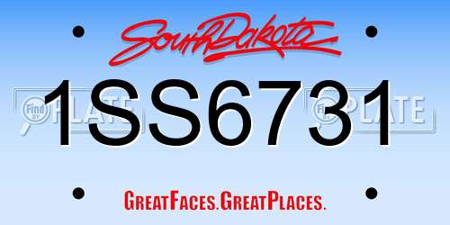 1SS6731 South Dakota License Plate