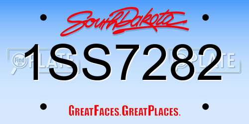 1SS7282 South Dakota License Plate