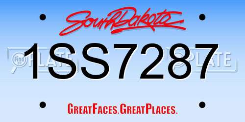 1SS7287 South Dakota License Plate