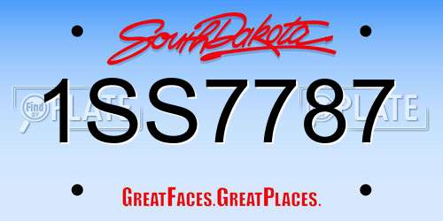 1SS7787 South Dakota License Plate