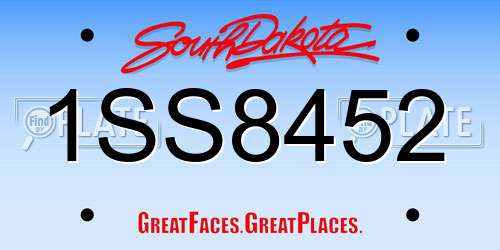 1SS8452 South Dakota License Plate