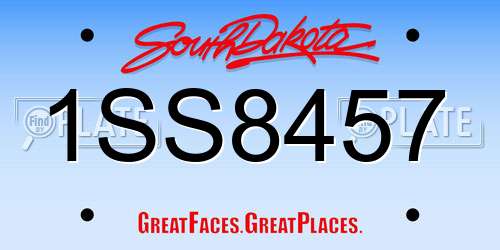 1SS8457 South Dakota License Plate