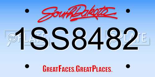1SS8482 South Dakota License Plate