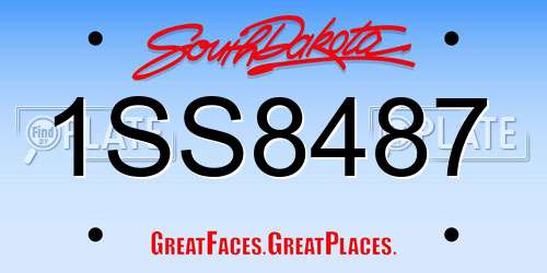 1SS8487 South Dakota License Plate