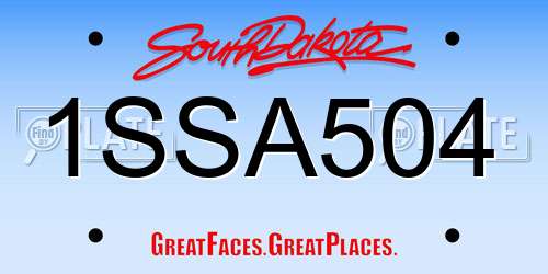 1SSA504 South Dakota License Plate