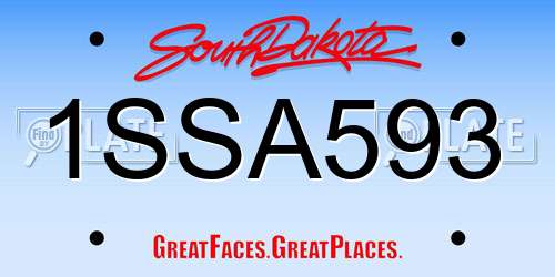 1SSA593 South Dakota License Plate