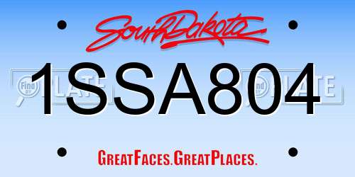 1SSA804 South Dakota License Plate