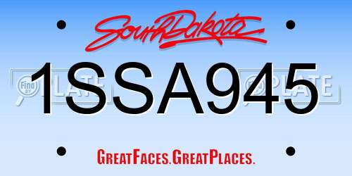 1SSA945 South Dakota License Plate