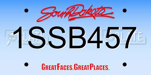 1SSB457 South Dakota License Plate