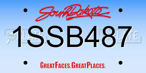 1SSB487 South Dakota License Plate