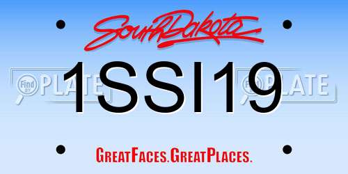 1SSI19 South Dakota License Plate