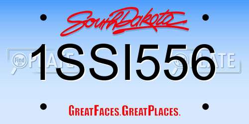 1SSI556 South Dakota License Plate