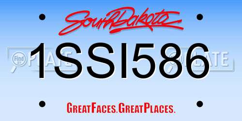 1SSI586 South Dakota License Plate