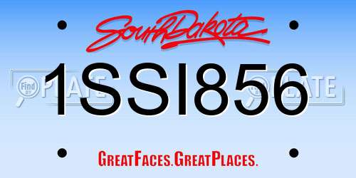1SSI856 South Dakota License Plate