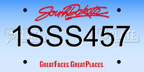 1SSS457 South Dakota License Plate