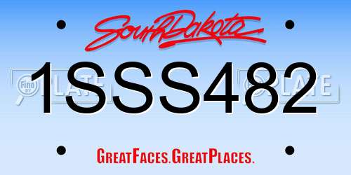 1SSS482 South Dakota License Plate